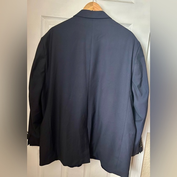 GS Perfect Fit Blazer Sport Coat Men's Size 46R Navy Blue Two Button - Picture 2 of 12